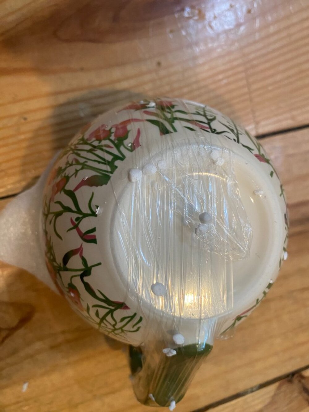 Green floral teacup with lid-NEW! - Picture 6 of 13